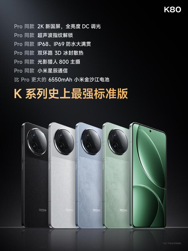 REDMI发布系列新品 K80系列大满贯双旗舰来了 售2499元起(图1)