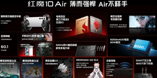 红魔10 Air游戏手机发布：史上最薄全面屏 定价3499起
